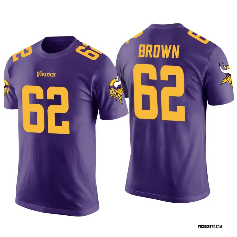 Men's Minnesota Vikings ＃62 Logan Brown Purple Color Rush T-Shirt